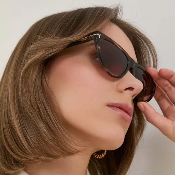 NEW FT0990/S 55Y TOM FORD AMBER-02 TF990 55Y WOMEN BROWN CAT EYE SUNGLASSES - Picture 1 of 5